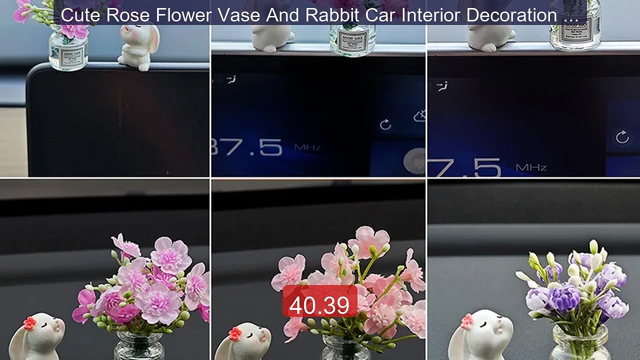 Cute Rose Flower Vase And Rabbit Car Interior Decoration Ornam... -- Hot Deal 2026 | Limited Offer!