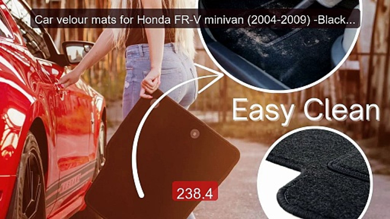 Car velour mats for Honda FR-V minivan (2004-2009) -Black (6 pcs) -- Best Buy 2026 | Great Quality!