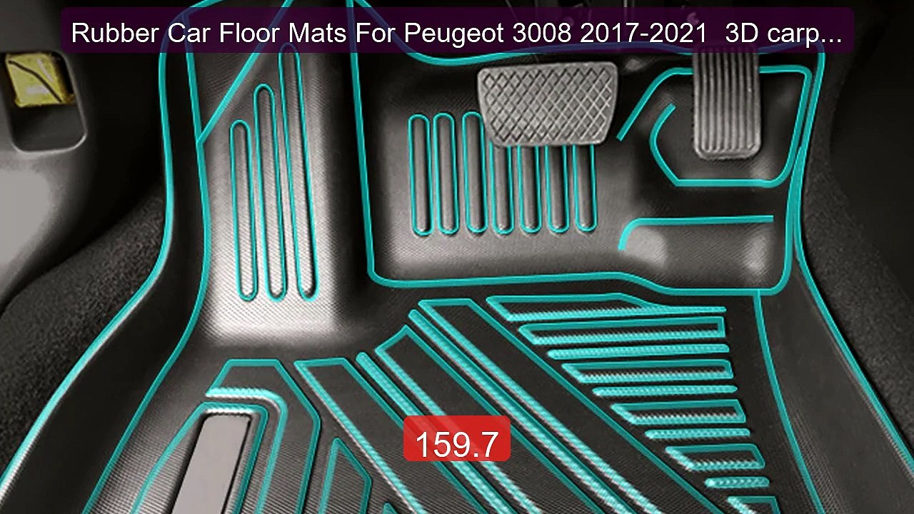 Rubber Car Floor Mats For Peugeot 3008 2017-2021  3D carpet T... -- Amazing Value 2026 | Must Have!