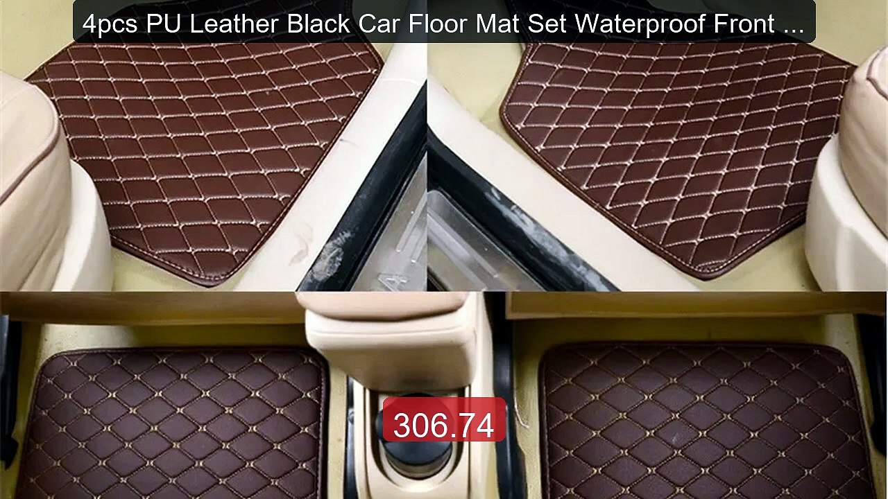 4pcs PU Leather Black Car Floor Mat Set Waterproof Front Re... -- Top Pick 2026 | Unbeatable Price!