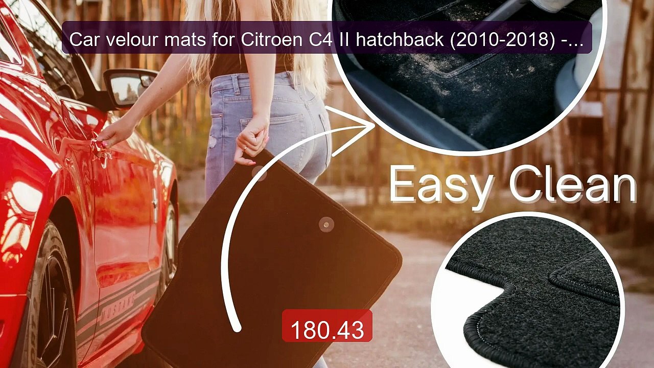 Car velour mats for Citroen C4 II hatchback (2010-2018) -Black... -- Best Buy 2026 | Great Quality!