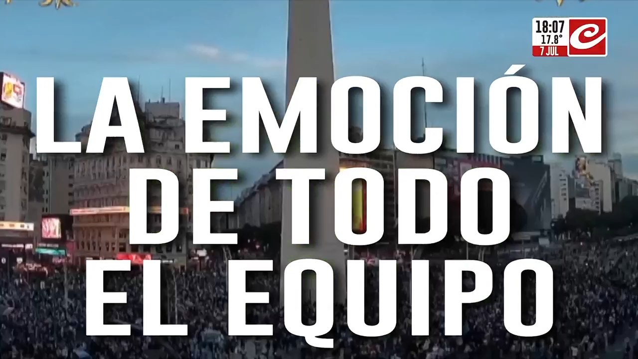 Así se festeja el pase a cuartos de final en el Obelisco