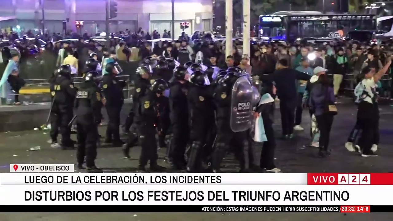 Incidentes en el Obelisco tras los festejos