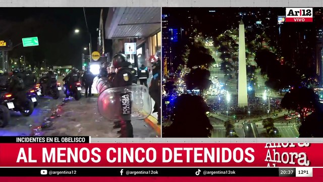 Detenciones en la represión del festejo en el Obelisco