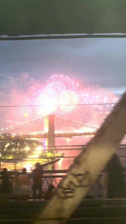 Stunning 4th of July Fireworks View From MTA Train