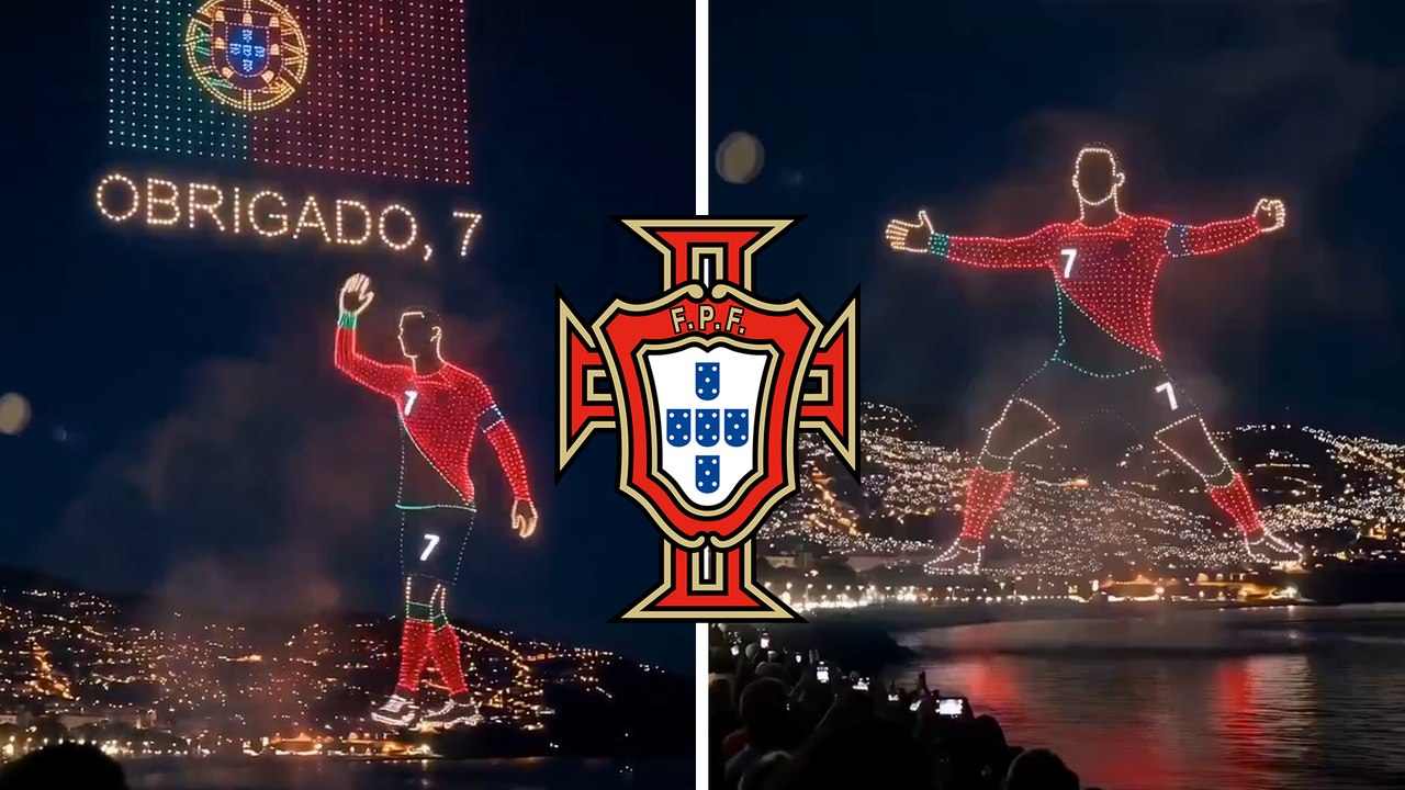 Portugal se rinde ante Cristiano Ronaldo; juego de drones en Madeira agradecen a CR7