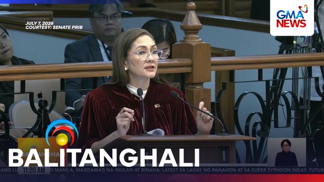 Pagkuwestiyon ni senator-judge Risa Hontiveros kaugnay sa ebidensya sa article IV, pinalagan ni senator-judge Cayetano | Balitanghali
