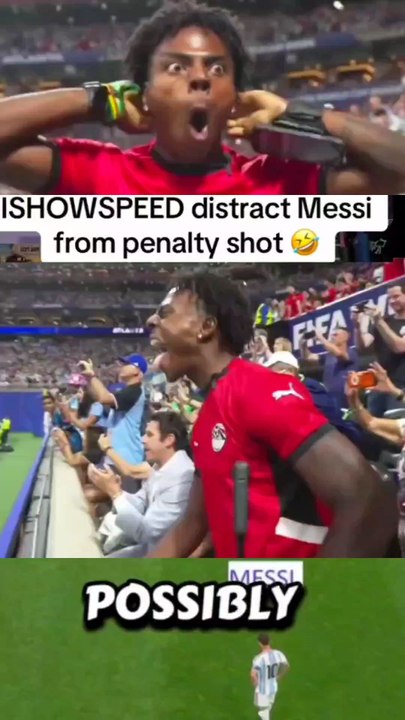 ISHOWSPEED distract Messi from penalty shot 🤣 #ishowspeed #messi #worldcup #futbol #fyp