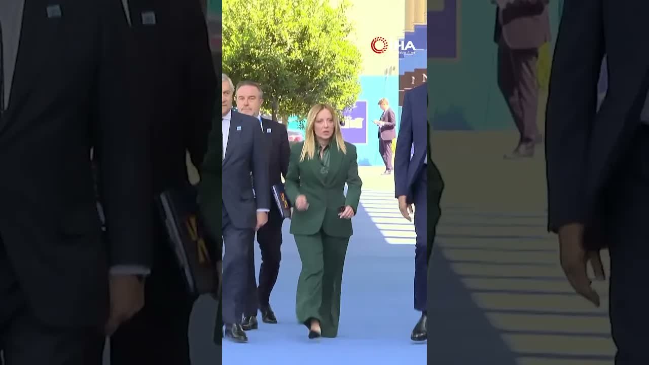 İtalya Başbakanı Meloni, NATO Liderler Zirvesi için Beştepe'ye geldi