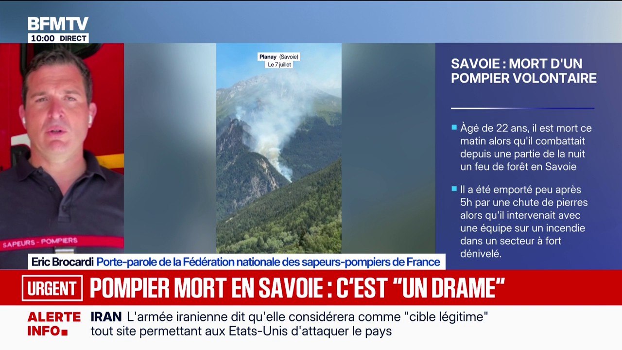 Pompier mort en Savoie: "C'est l'ensemble de la corporation qui est meurtrie", réagit Éric Brocardi, porte-parole de la Fédération nationale des sapeurs-pompiers de France