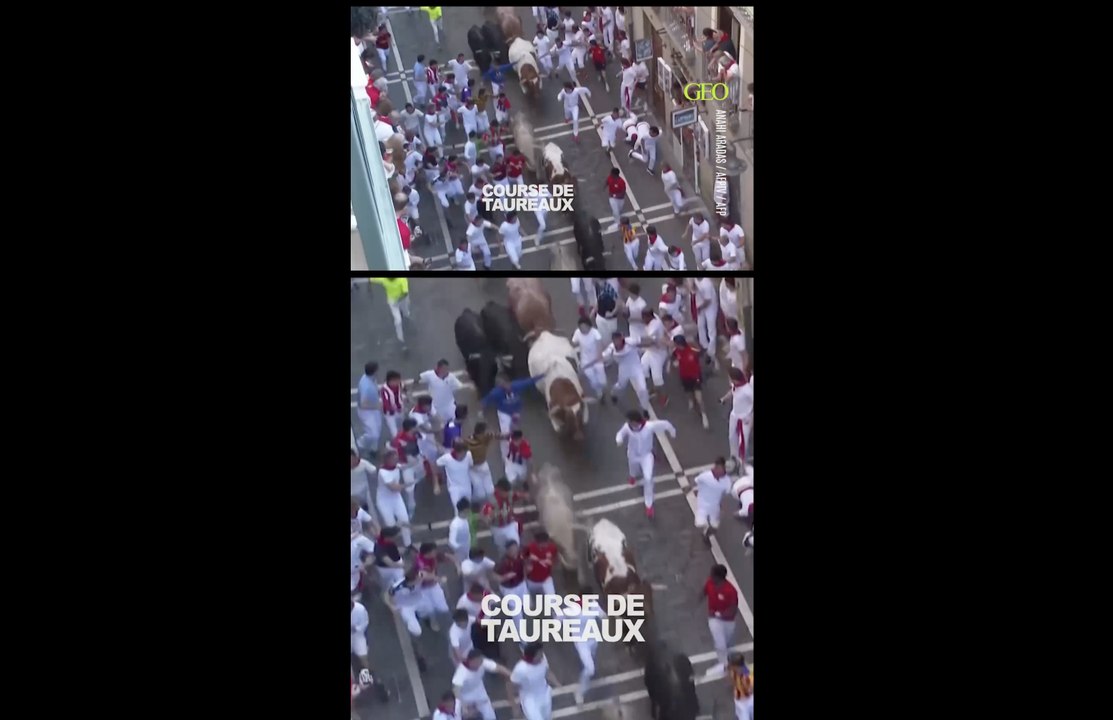 Espagne: coup d'envoi des courses de taureaux pour la fête de San Fermín à Pampelune