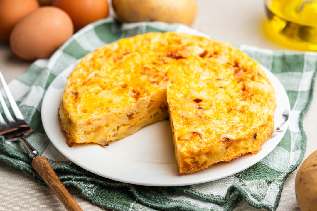Tortilla de patatas en freidora de aire