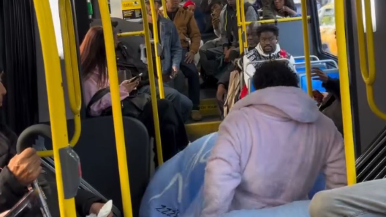 Shocking: Boy Transforms Bus Aisle into a Makeshift Sleeping Area