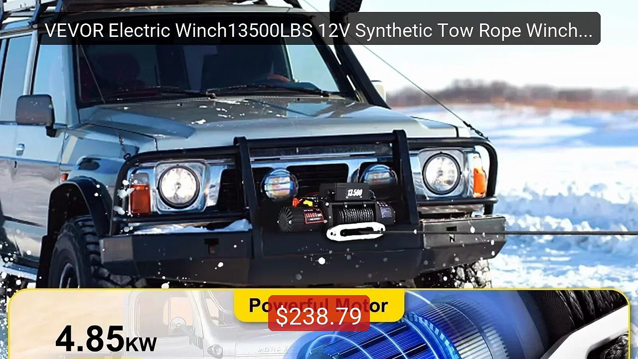 VEVOR Electric Winch13500LBS 12V Synthetic Tow Rope Winch 24M/... -- Best Buy 2026 | Great Quality!