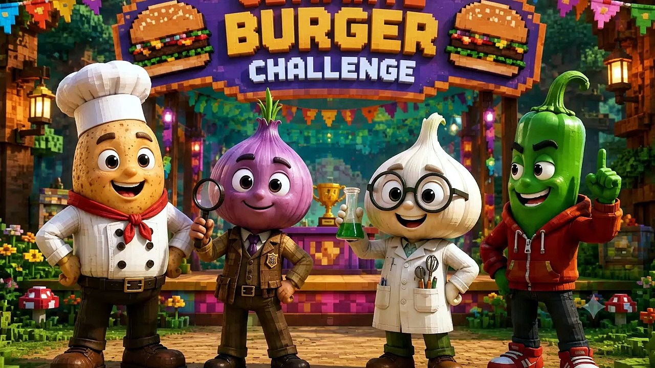 Giant Burger Out of Control! 😱 Funny Vegetable Adventure | Kids Animation Story