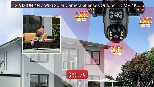 LS VISION 4G / WiFi Solar Camera 3Lenses Outdoor 15MP 4K Lo... Top Pick 2026 | Unbeatable Price!