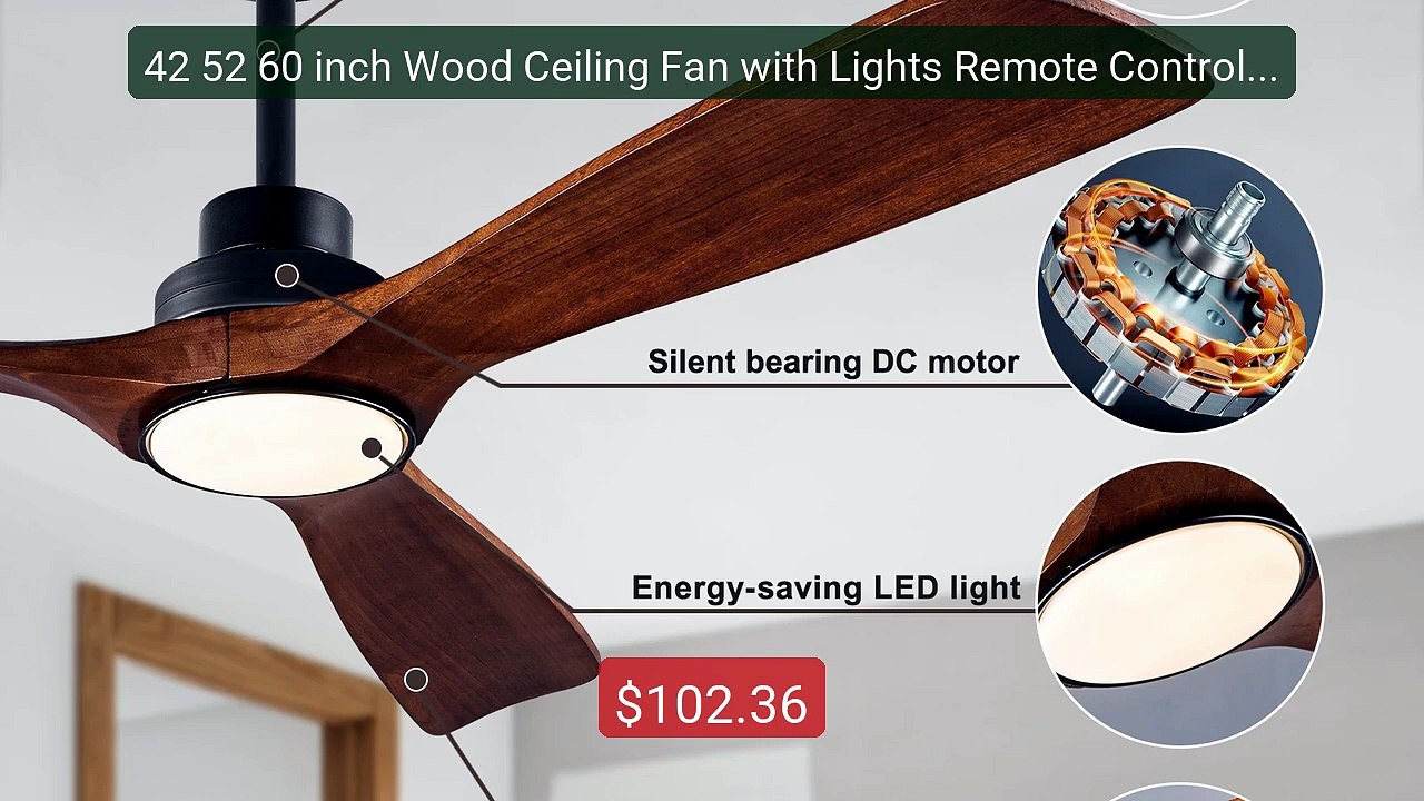 42 52 60 inch Wood Ceiling Fan with Lights Remote Control Quiet DC... -- Best Deal 2026 | Shop Now!