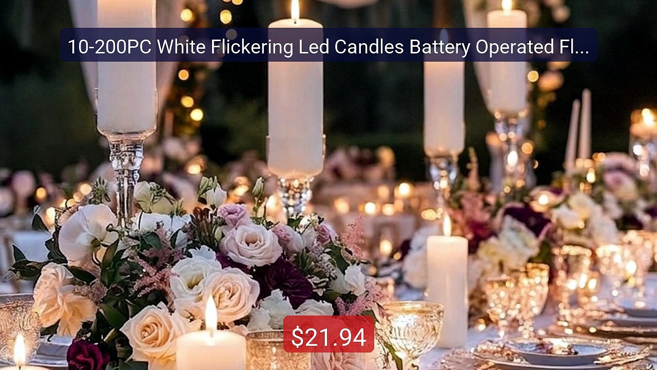 10-200PC White Flickering Led Candles Battery Operated Flamel... -- Amazing Value 2026 | Must Have!
