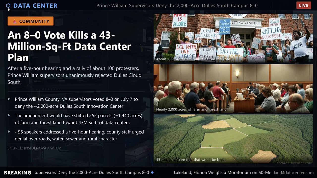 They Voted 8–0 to Kill One of America's Biggest Data Center Plans