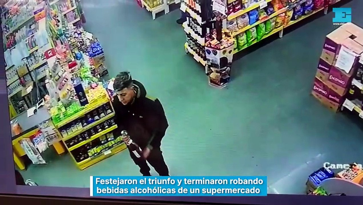 Festejaron el triunfo de la Selección y terminaron robando bebidas alcohólicas de un supermercado en La Plata