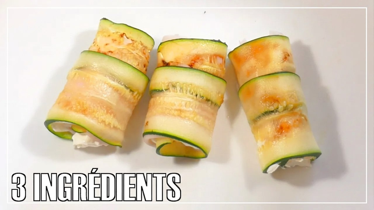 Avec une courgette, je prépare ces roulés gourmands en 5 minutes avec seulement 3 ingrédients !