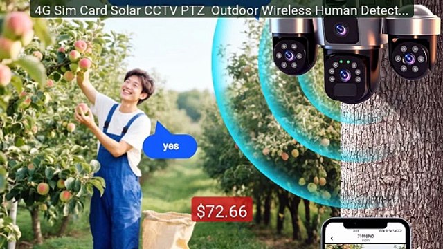 4G Sim Card Solar CCTV PTZ Outdoor Wireless Human Detection P... Best Buy 2026 | Great Quality!