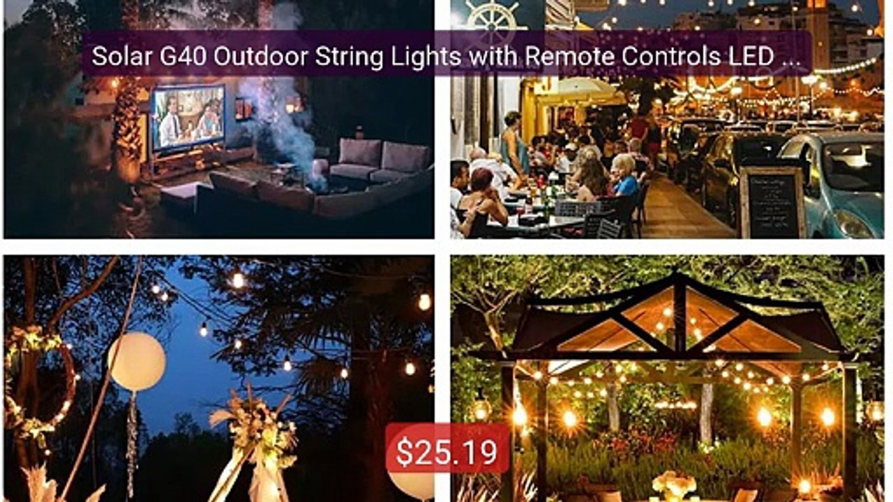 Solar G40 Outdoor String Lights with Remote Controls LED Sh... -- Top Pick 2026 | Unbeatable Price!