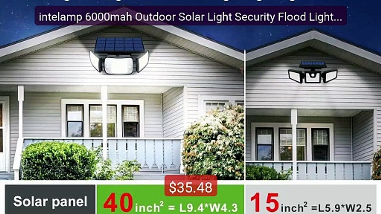 intelamp 6000mah Outdoor Solar Light Security Flood Light S... -- Top Pick 2026 | Unbeatable Price!