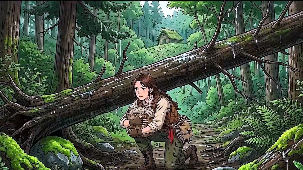 Hillside Earth Shelter Cabin 🌧️ Cozy Cooking & Heavy Rain Storm ASMR | Ghibli-Inspired Relaxing Ambience
