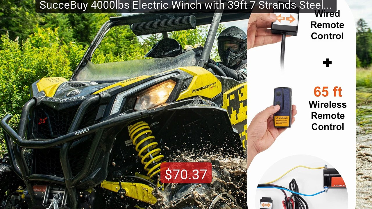 SucceBuy 4000lbs Electric Winch with 39ft 7 Strands Steel Cab... -- Amazing Value 2026 | Must Have!