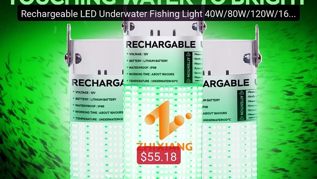 Rechargeable LED Underwater Fishing Light 40W/80W/120W/160W G... -- Amazing Value 2026 | Must Have!