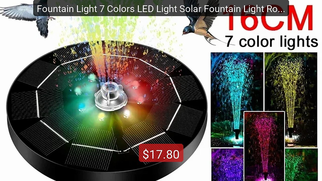 Fountain Light 7 Colors LED Light Solar Fountain Light Rotating Fou... -- Top Rated 2026 | Buy Now!