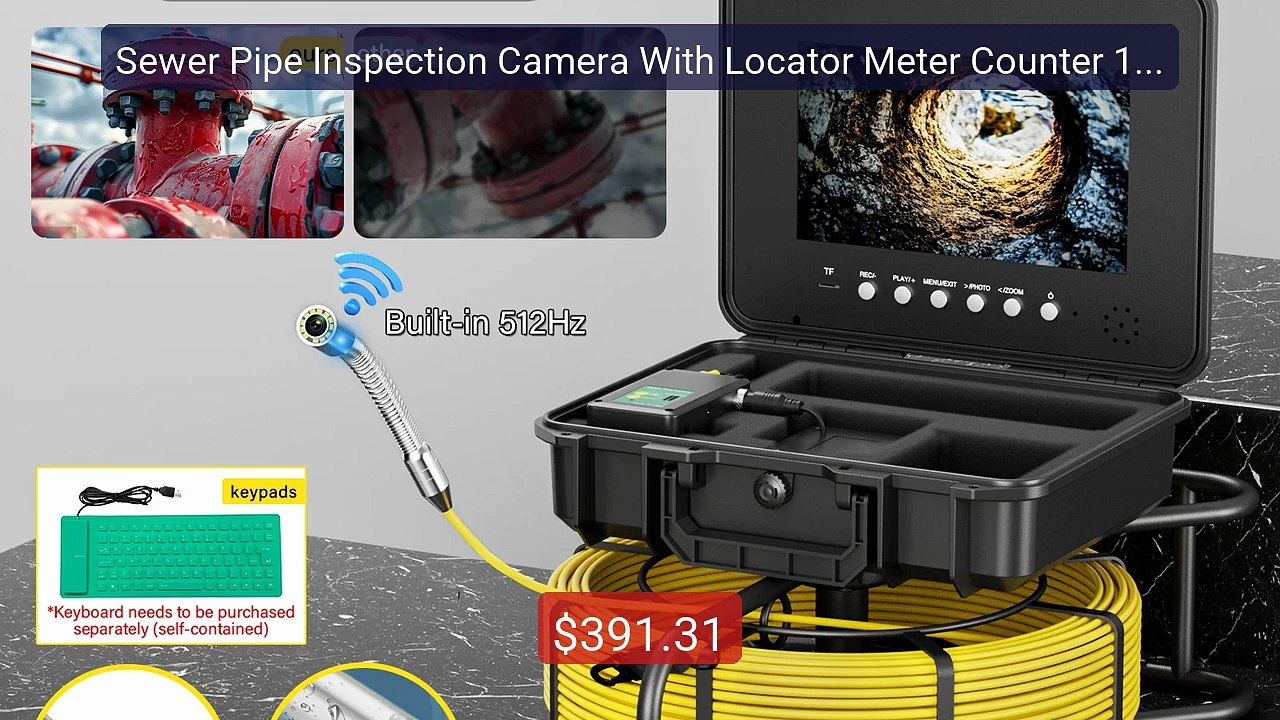 Sewer Pipe Inspection Camera With Locator Meter Counter 10" IPS DV... -- Best Deal 2026 | Shop Now!