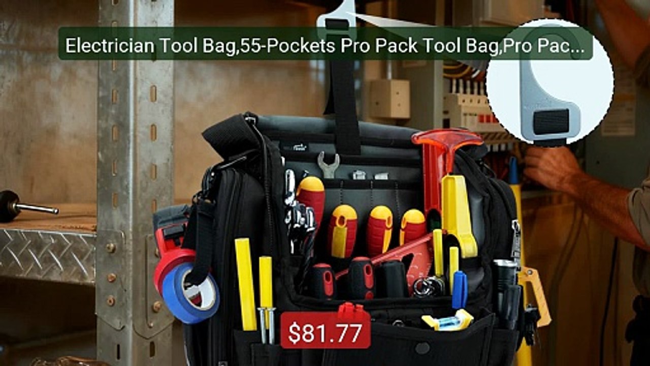Electrician Tool Bag,55-Pockets Pro Pack Tool Bag,Pro Pac,Sma... -- Amazing Value 2026 | Must Have!