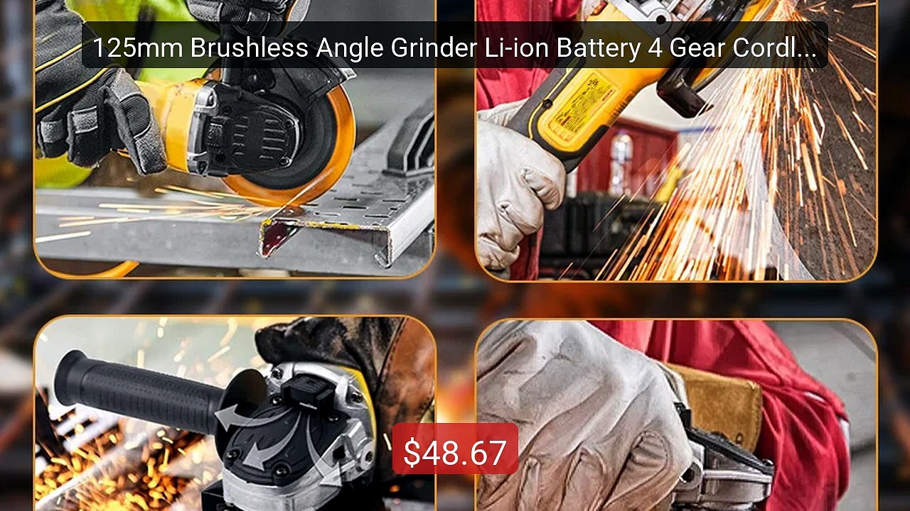 125mm Brushless Angle Grinder Li-ion Battery 4 Gear Cordless ... -- Amazing Value 2026 | Must Have!