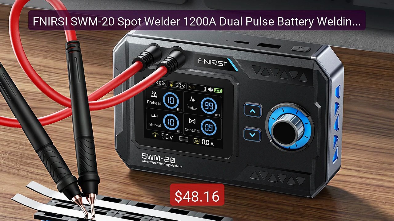 FNIRSI SWM-20 Spot Welder 1200A Dual Pulse Batt...