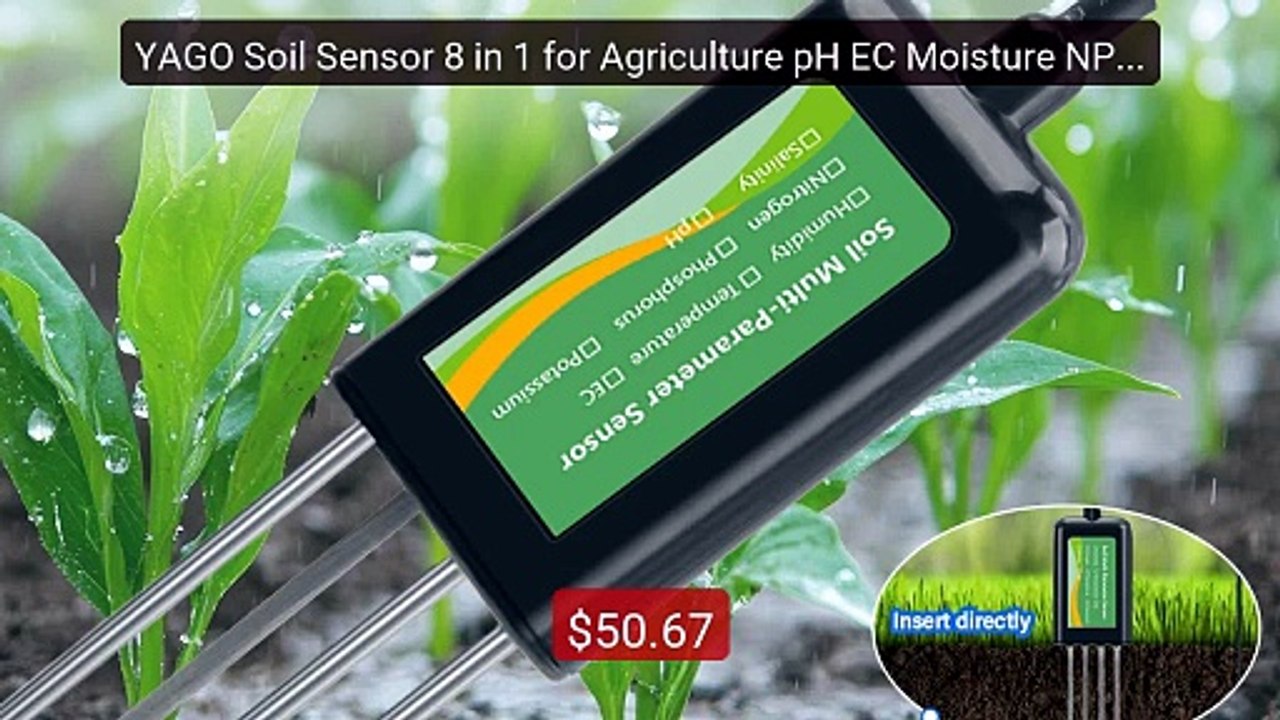 YAGO Soil Sensor 8 in 1 for Agriculture pH EC Moisture NPK Tes... -- Best Buy 2026 | Great Quality!