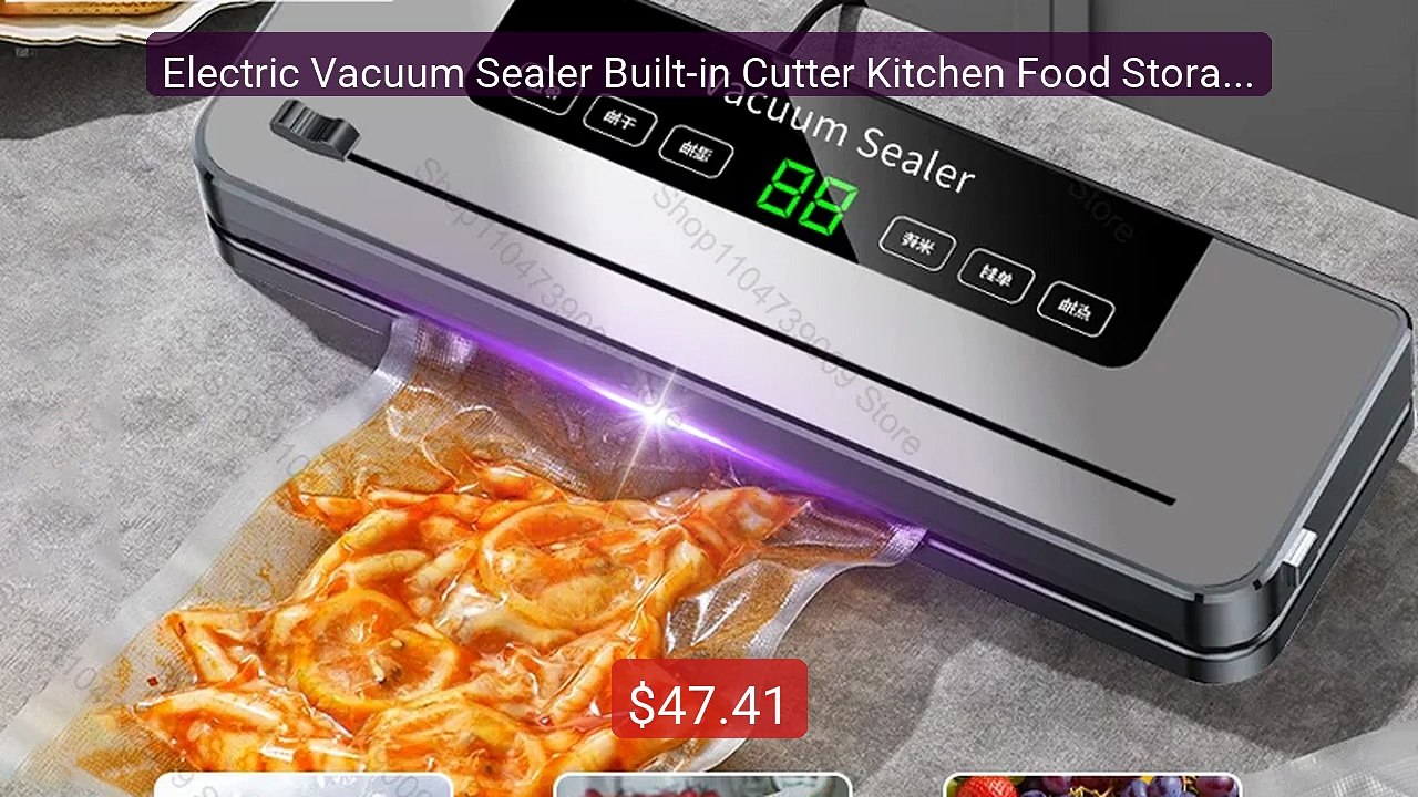 Electric Vacuum Sealer Built-in Cutter Kitchen Food Storage Se... -- Best Buy 2026 | Great Quality!