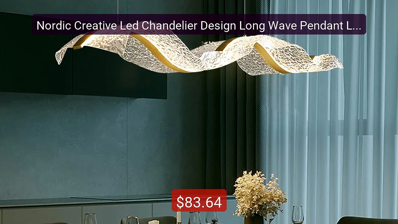 Nordic Creative Led Chandelier Design Long Wave Pendant Lig... -- Top Pick 2026 | Unbeatable Price!
