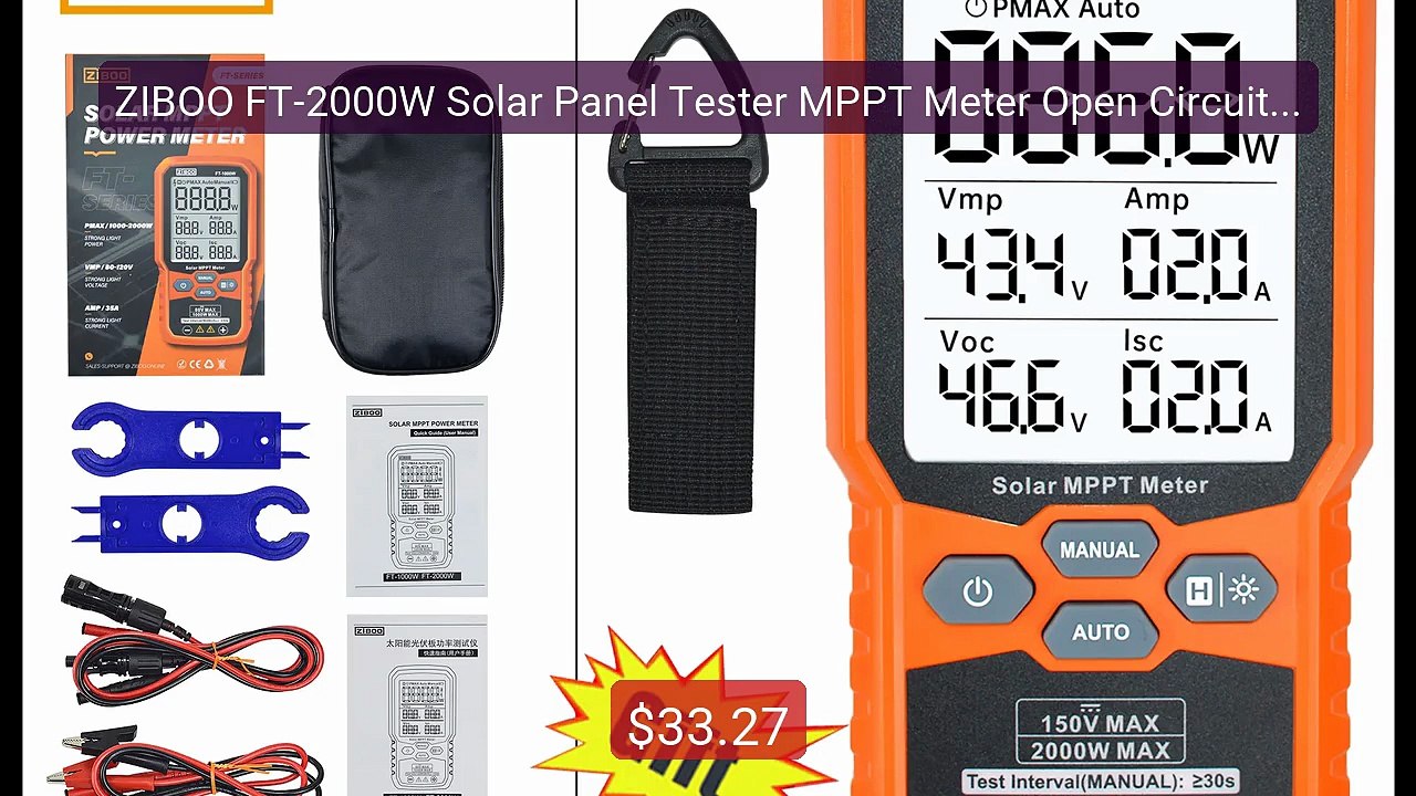 ZIBOO FT-2000W Solar Panel Tester MPPT Meter Open Circuit Voltage &... -- Top Rated 2026 | Buy Now!
