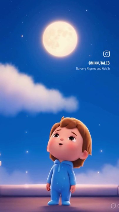 Moon Song for Kids 🌙 | Cute Bedtime Nursery Rhyme | Toddler Learning Animation | Baby Sleep Song