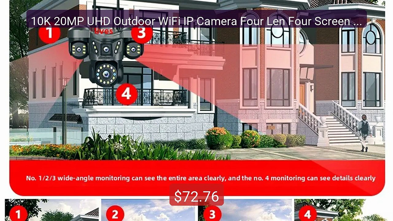 10K 20MP UHD Outdoor WiFi IP Camera Four Len Four Screen 36... -- Top Pick 2026 | Unbeatable Price!