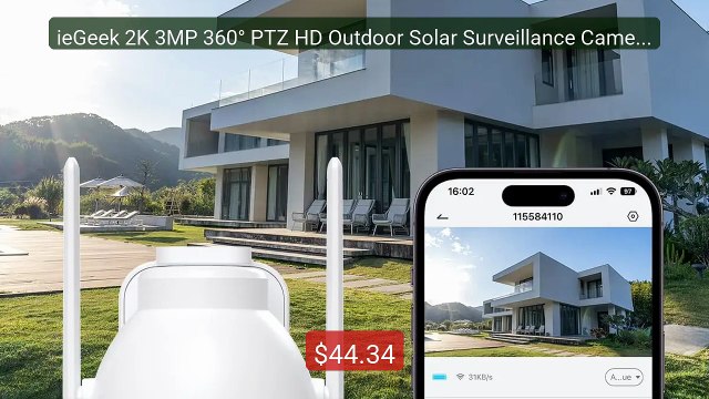 ieGeek 2K 3MP 360° PTZ HD Outdoor Solar Surveillance Camera... Top Pick 2026 | Unbeatable Price!