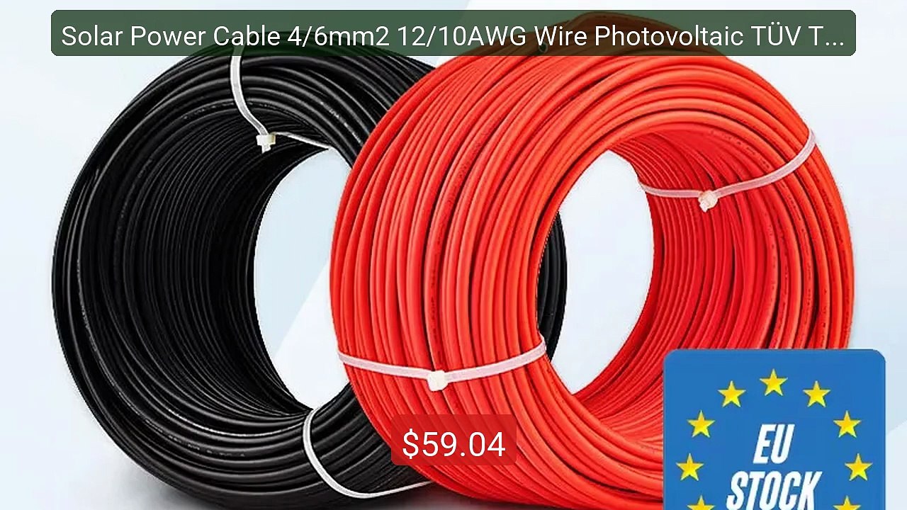 Solar Power Cable 4/6mm2 12/10AWG Wire Photovoltaic TÜV TUV C... -- Amazing Value 2026 | Must Have!