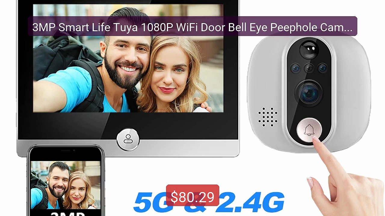 3MP Smart Life Tuya 1080P WiFi Door Bell Eye Peephole Camera ... -- Amazing Value 2026 | Must Have!