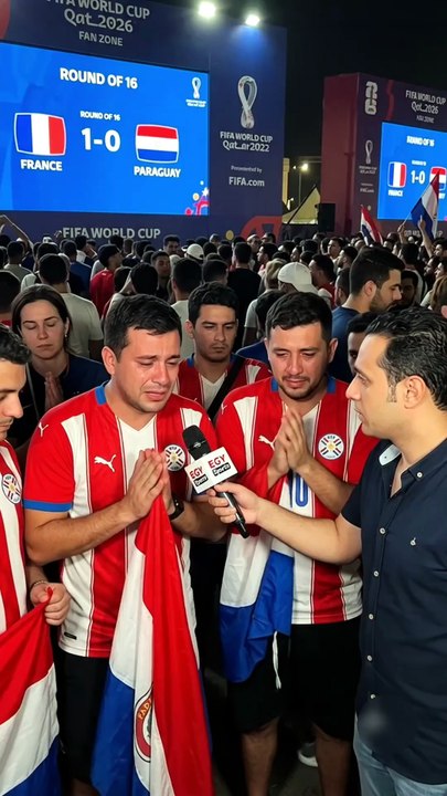 🇵🇾💔 حزن جماهير باراغواي بعد الخسارة 1-0 أمام فرنسا والخروج من كأس العالم 2026