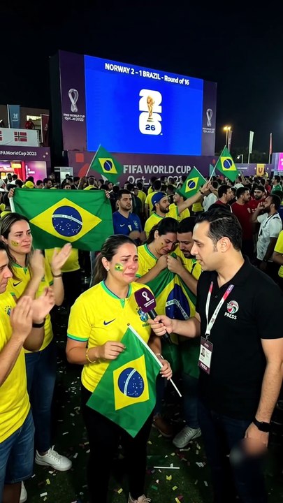 🇧🇷💔 حزن جماهير البرازيل بعد الخسارة 2-1 أمام النرويج والخروج من كأس العالم 2026