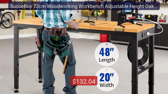 SucceBuy 72cm Woodworking Workbench Adjustable Height Oak Wood Har... Best Deal 2026 | Shop Now!