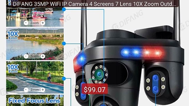 DIFANG 35MP WiFi IP Camera 4 Screens 7 Lens 10X Zoom Outdoor Wirel... Best Deal 2026 | Shop Now!