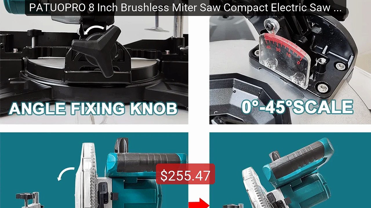 PATUOPRO 8 Inch Brushless Miter Saw Compact Electric Saw Wood ... -- Hot Deal 2026 | Limited Offer!
